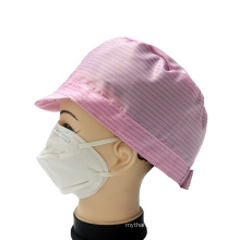 Conductive Cleanroom Unisex ESD Anti-static Stripe Dust Free Cap for lab